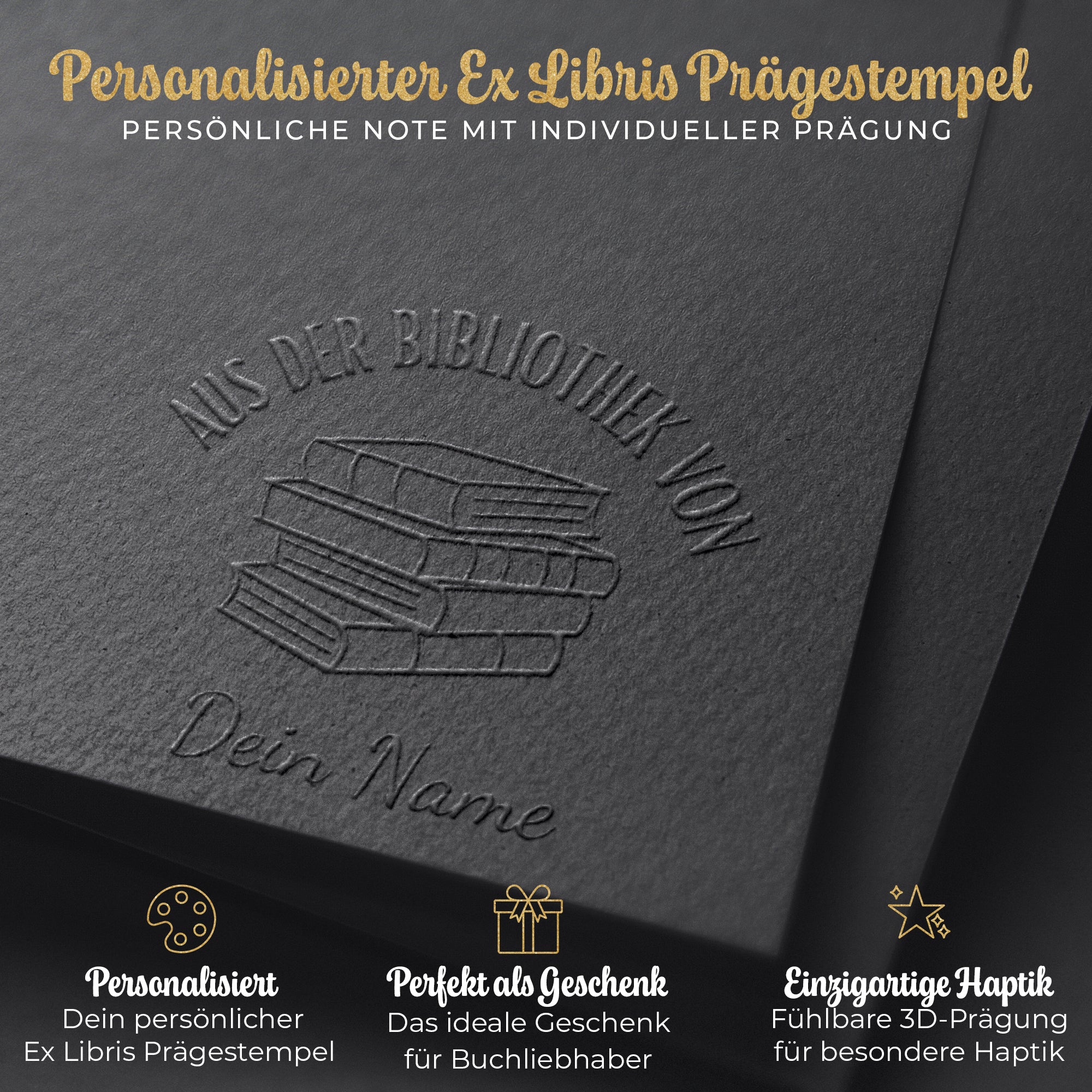 Prägestempel personalisiert - Ex Libris Buchpräger für Papier (Verbi Virtus) - Just Refine