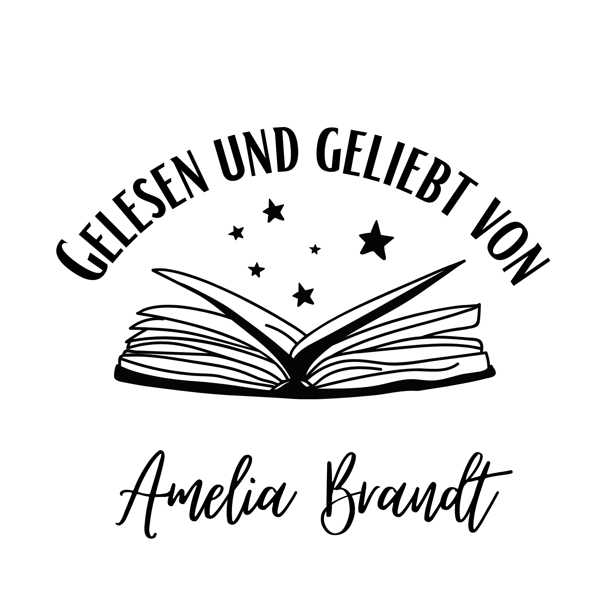 Ex Libris Bücher Stempel mit anpassbaren Namen - Modell 'Books & Stars' - Just Refine