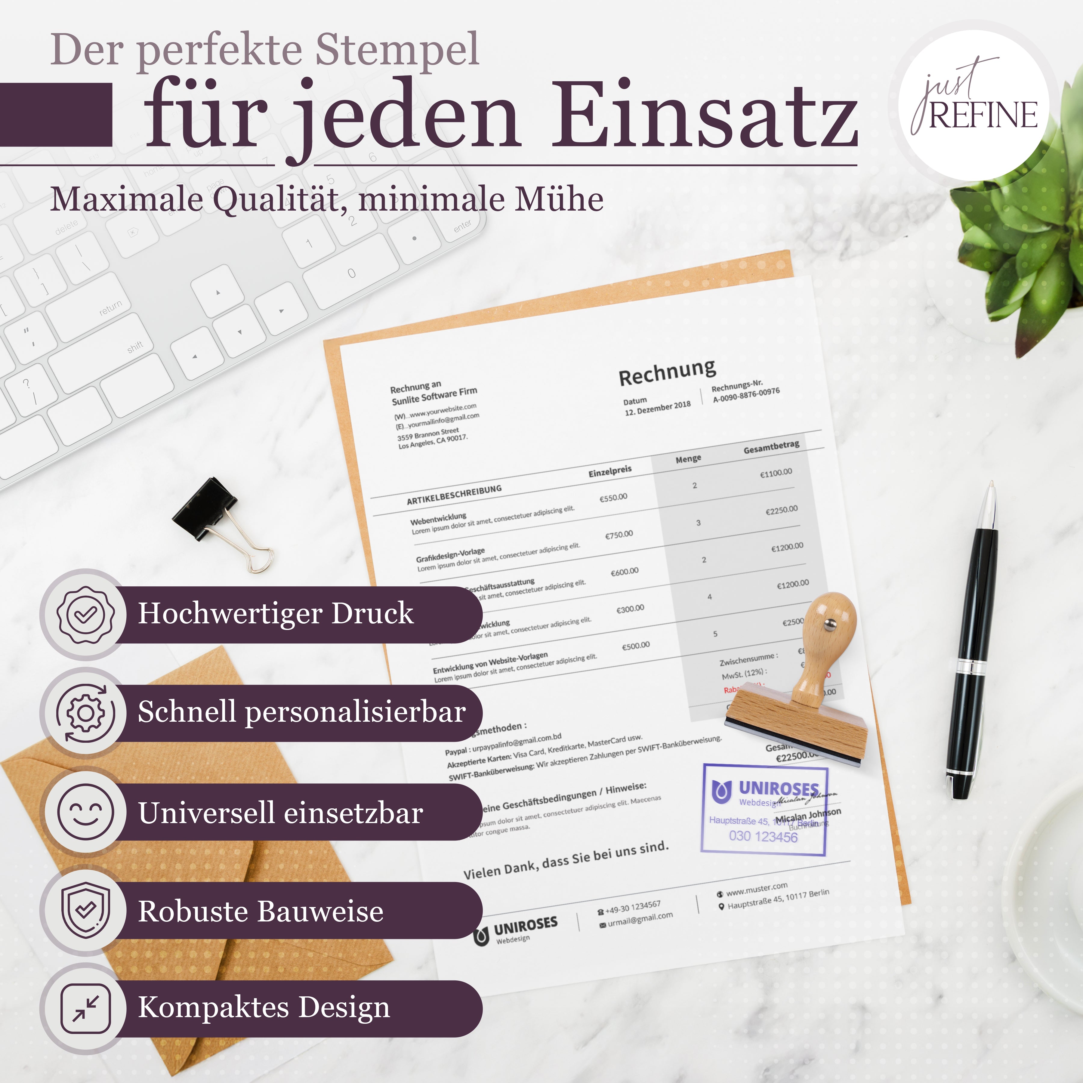 Stempel mit eigenem Logo/Motiv - Just Refine