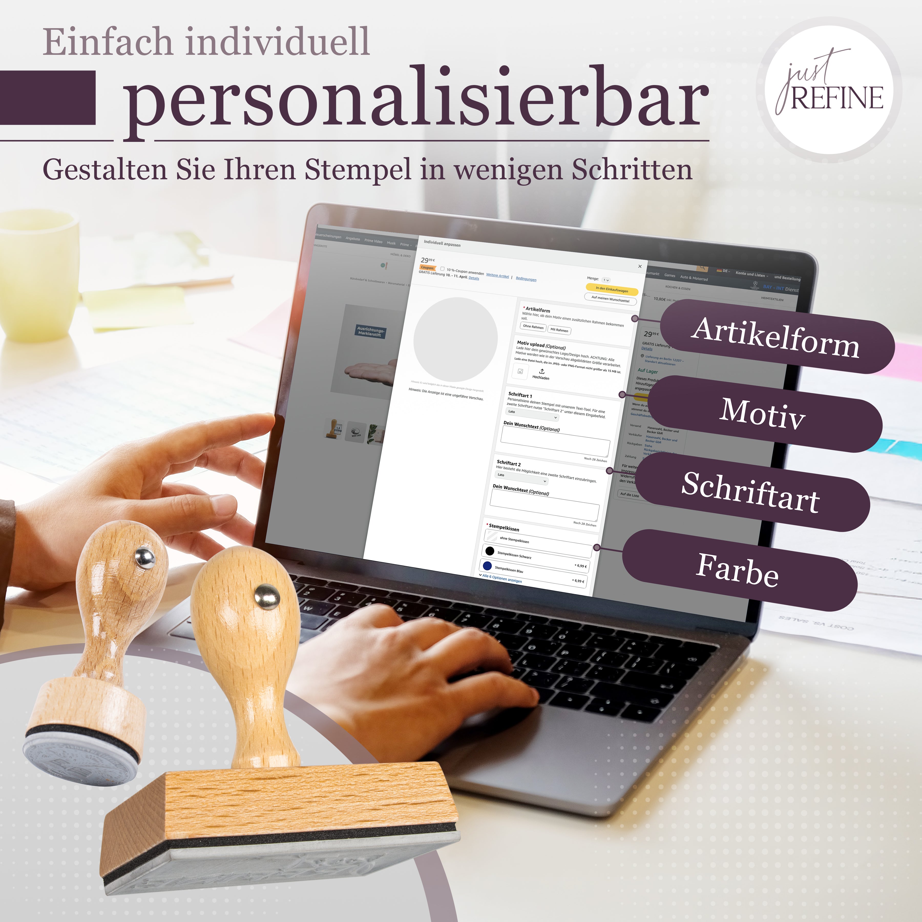 Stempel mit eigenem Logo/Motiv - Just Refine