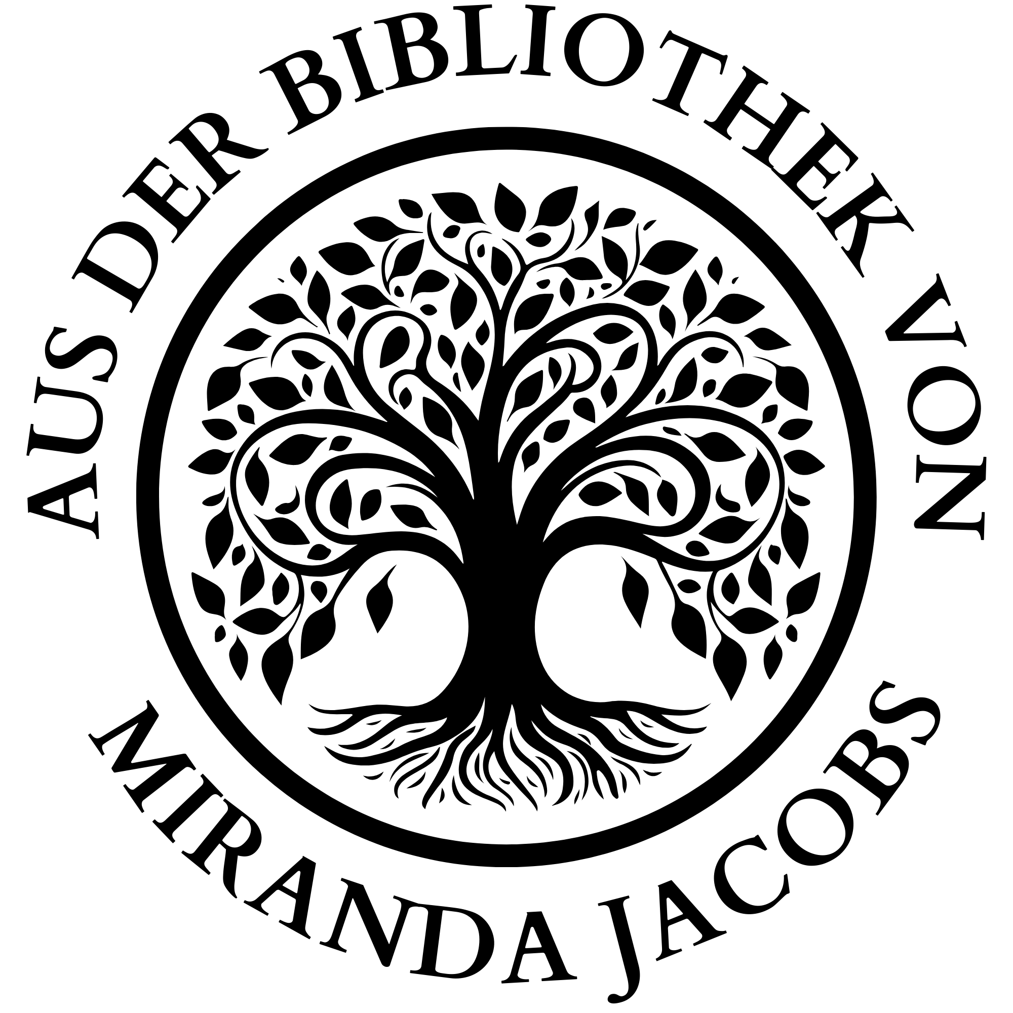 Ex Libris Bücher Stempel mit anpassbaren Namen - Modell 'Insignia Eternitas' - Just Refine