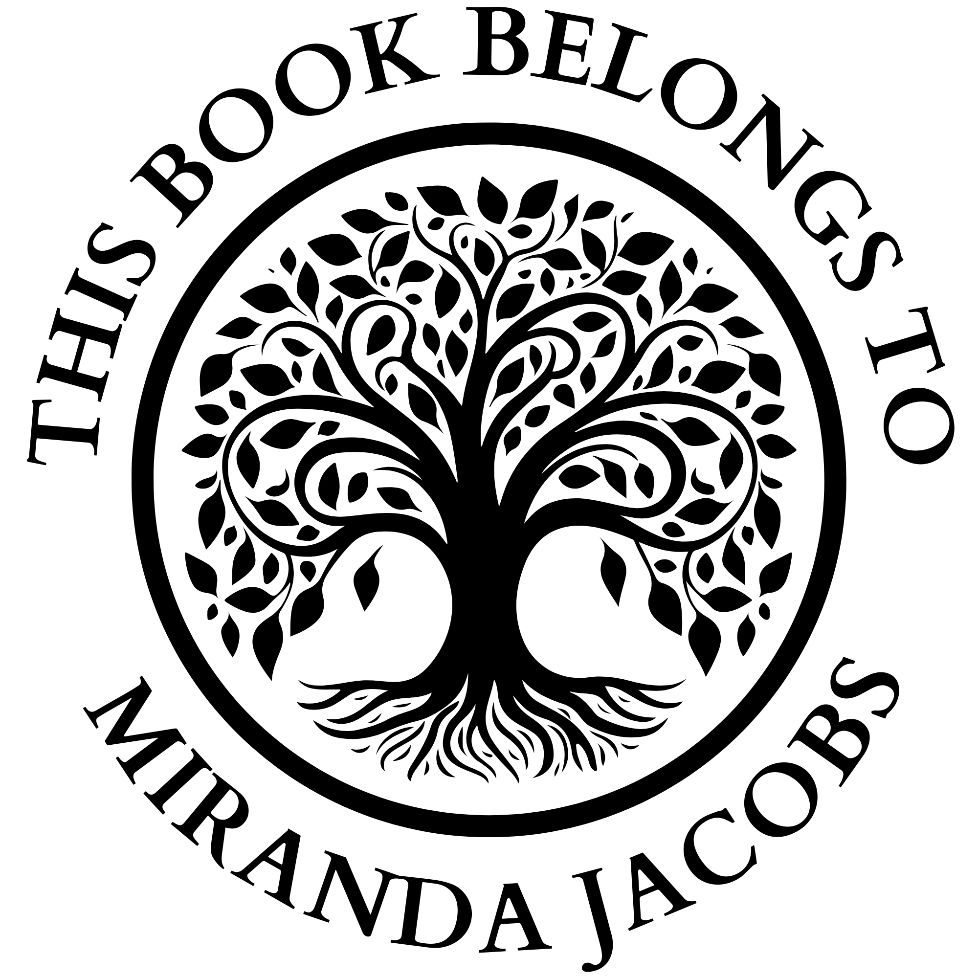 Ex Libris Bücher Stempel mit anpassbaren Namen - Modell 'Insignia Eternitas' - Just Refine