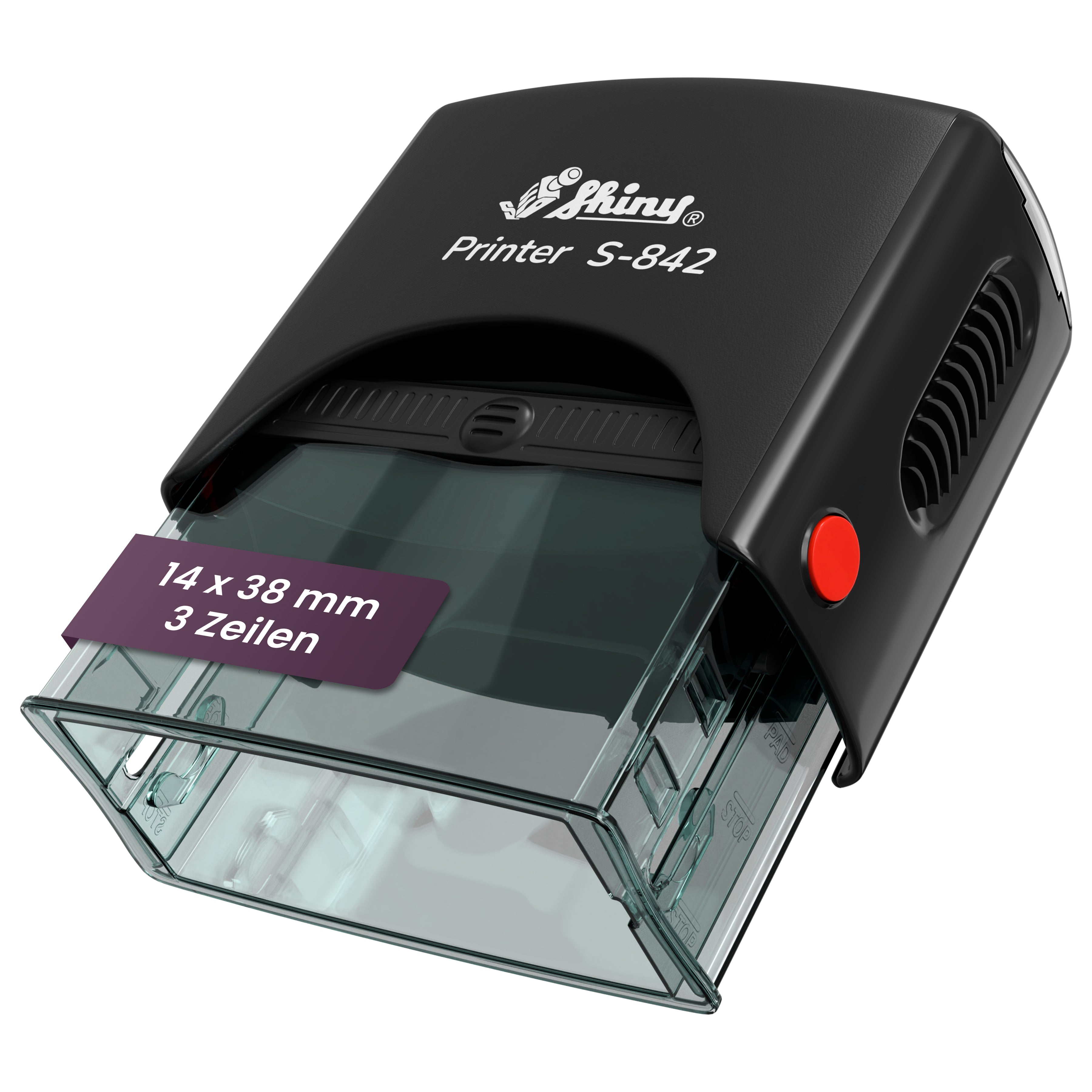 Selbstfärbender Stempel mit Wunschtext (bis zu 3 Textzeilen) - Just Refine