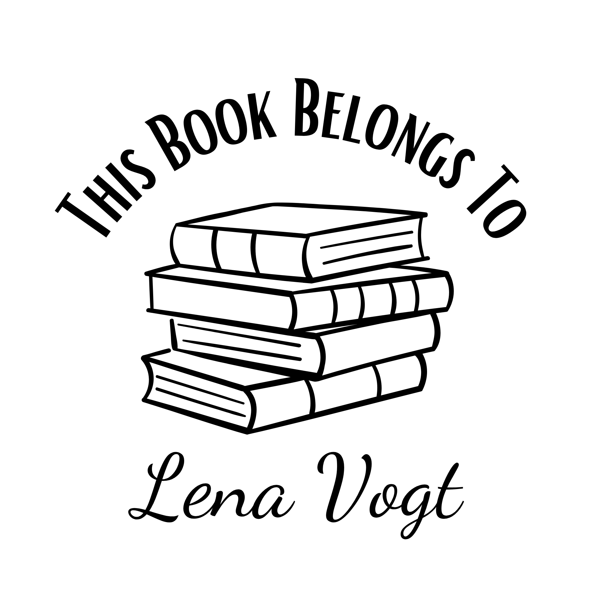 Ex Libris Bücher Stempel mit anpassbaren Namen - Modell 'Verbi Virtus'