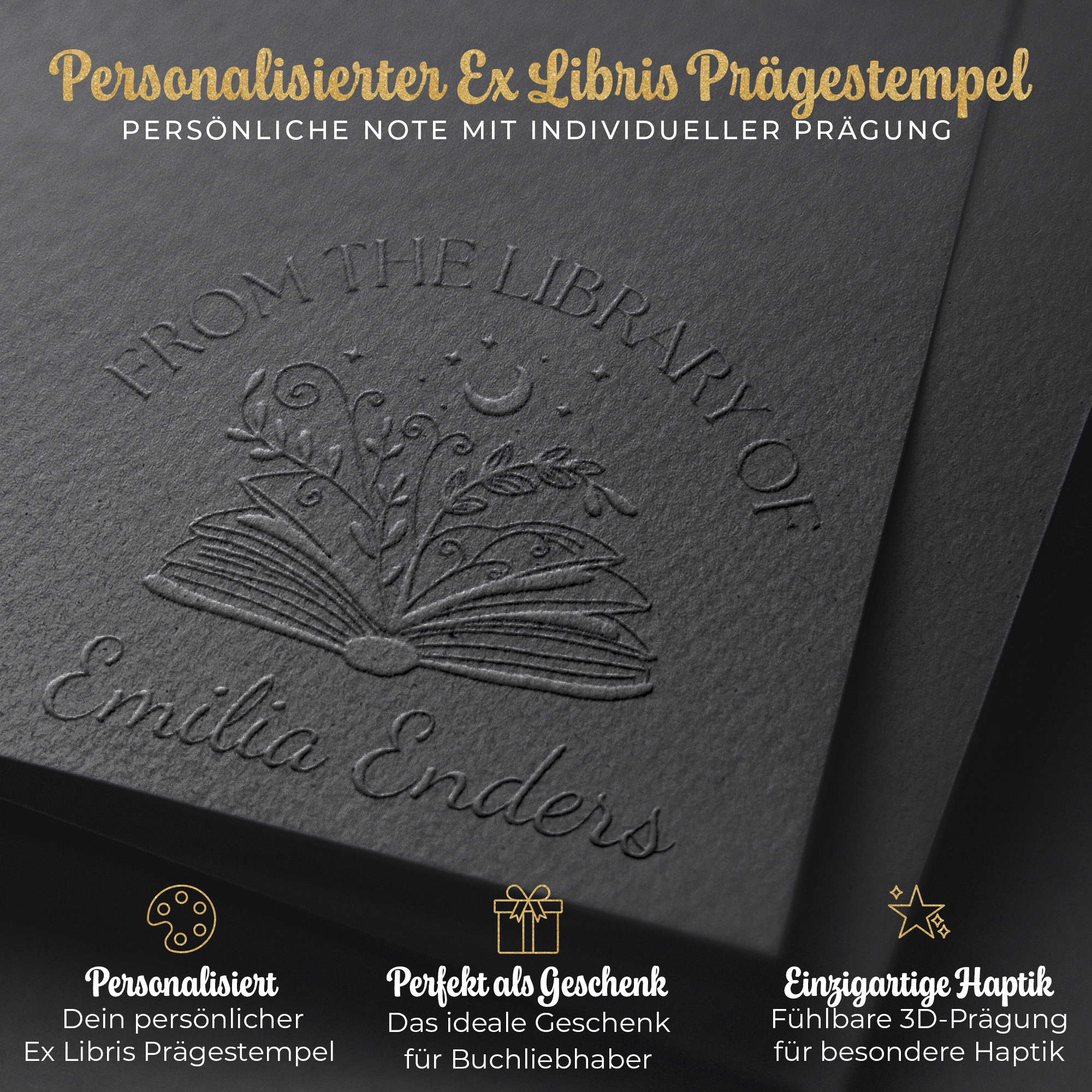 Prägestempel personalisiert - Ex Libris Buchpräger für Papier (Signatura)