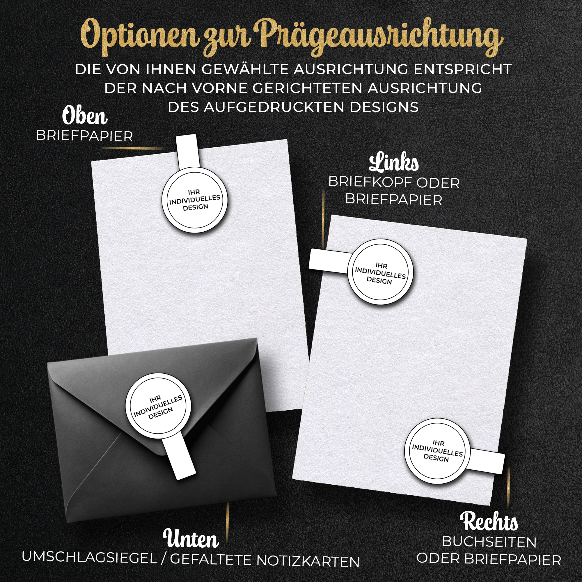 Personalisierter Prägestempel mit anpassbaren Initialen - Modell "Amoria"