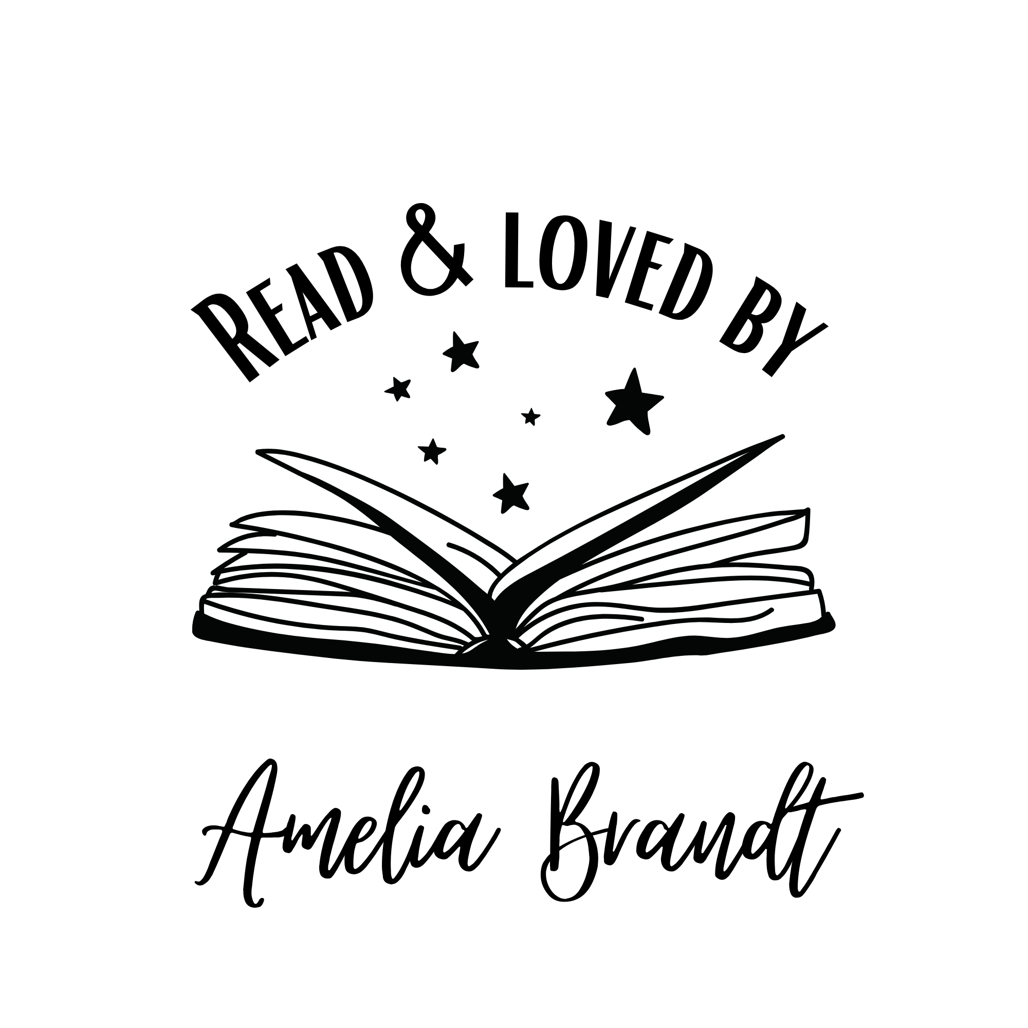 Ex Libris Bücher Stempel mit anpassbaren Namen - Modell 'Books & Stars' - Just Refine