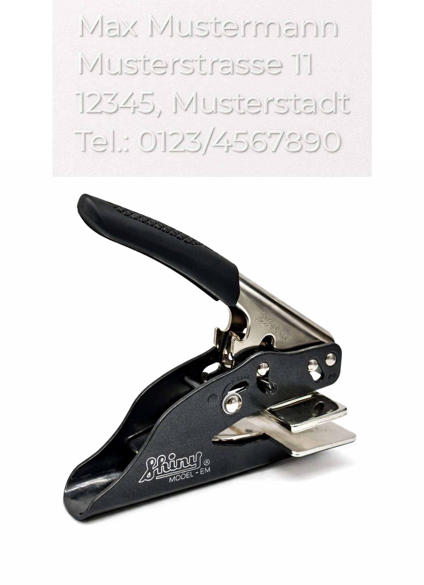 Prägestempel Personalisiert 25x50mm - Individuell Gestaltbar für Adresse, Name oder Firma, bis zu 4 Zeilen möglich (Prägestempel mit Texteingabe) - Just Refine