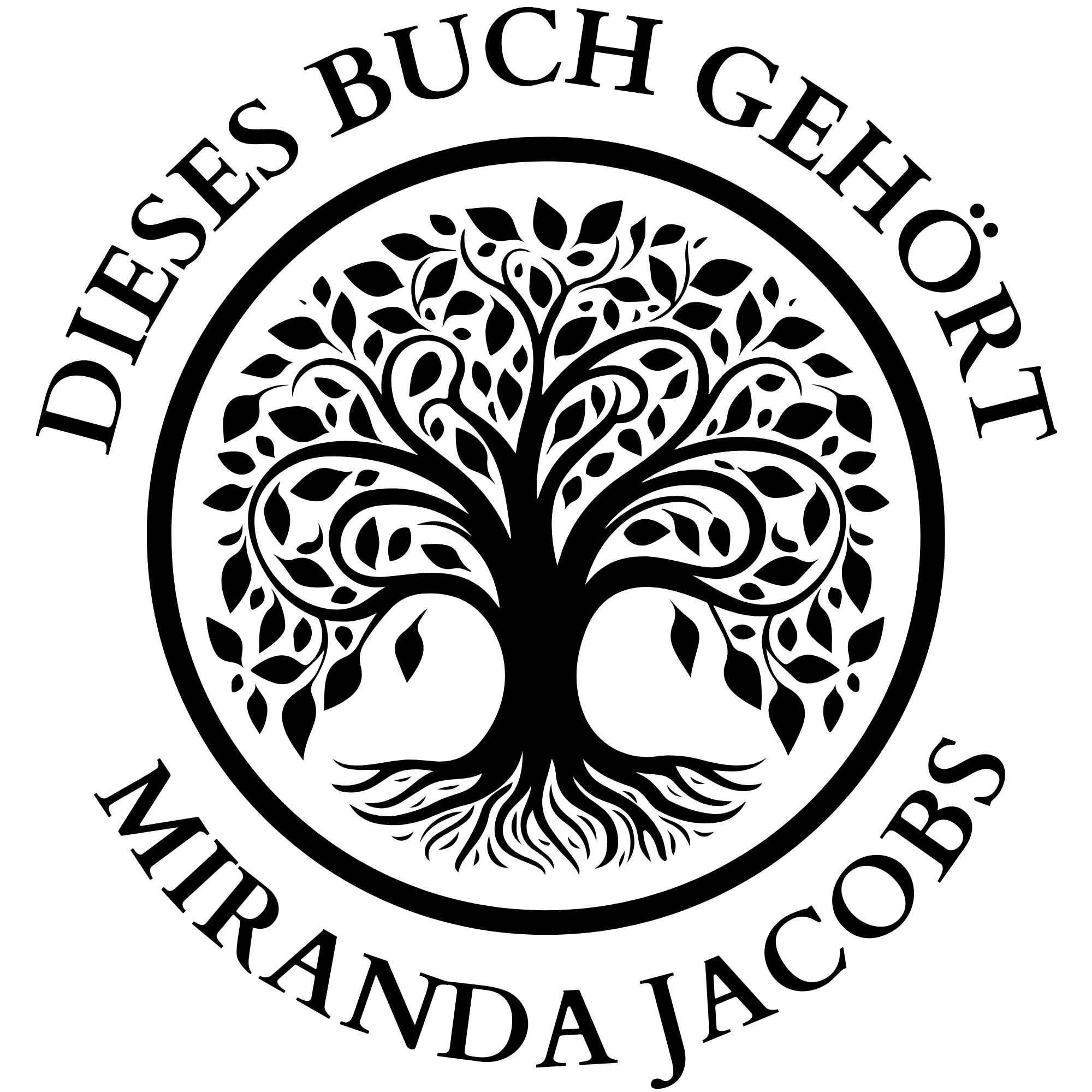 Ex Libris Bücher Stempel mit anpassbaren Namen - Modell 'Insignia Eternitas' - Just Refine