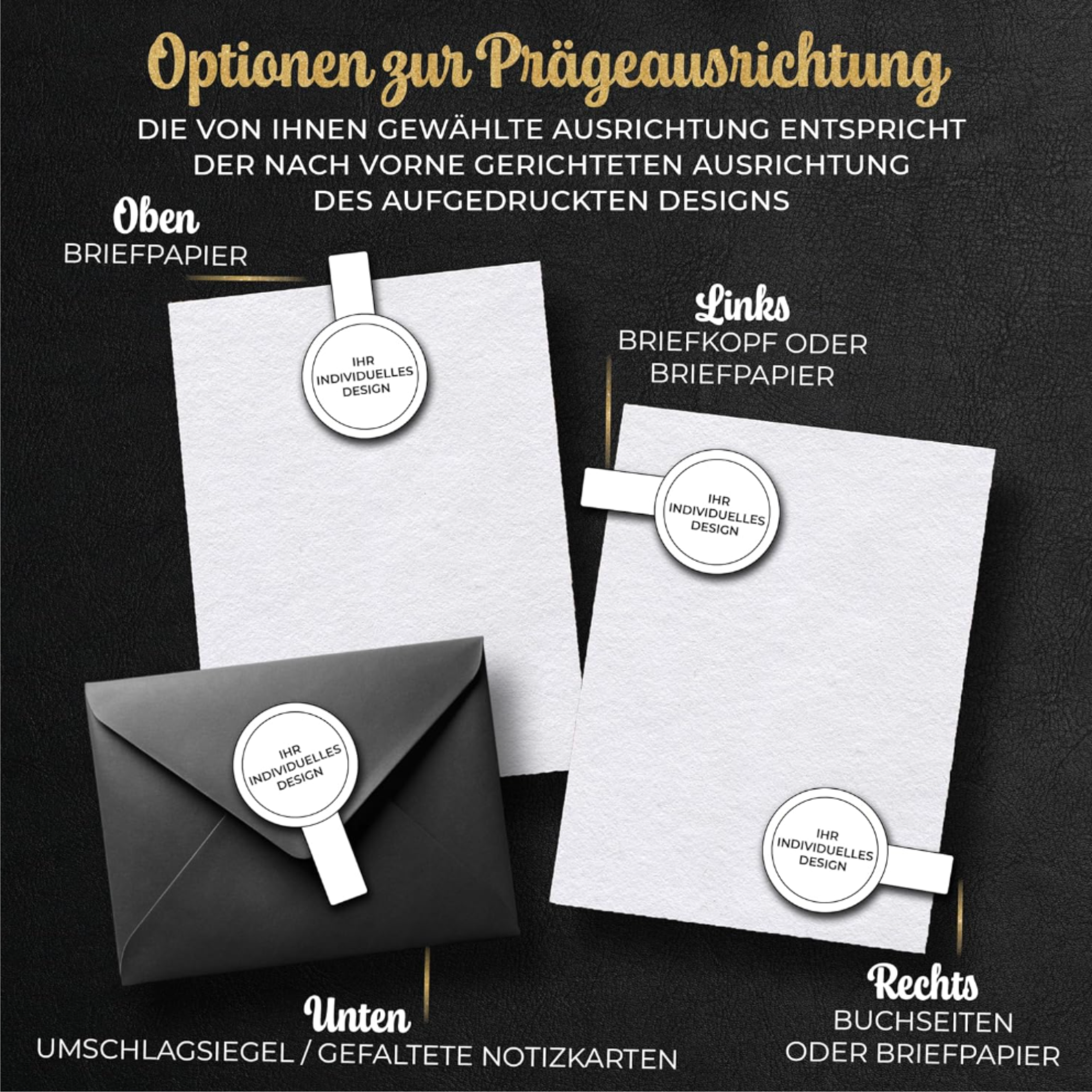 Eigenes Logo - Ersatz Prägeplatte - Ø 41mm oder Rechteckig 25mm x 50mm. - Just Refine