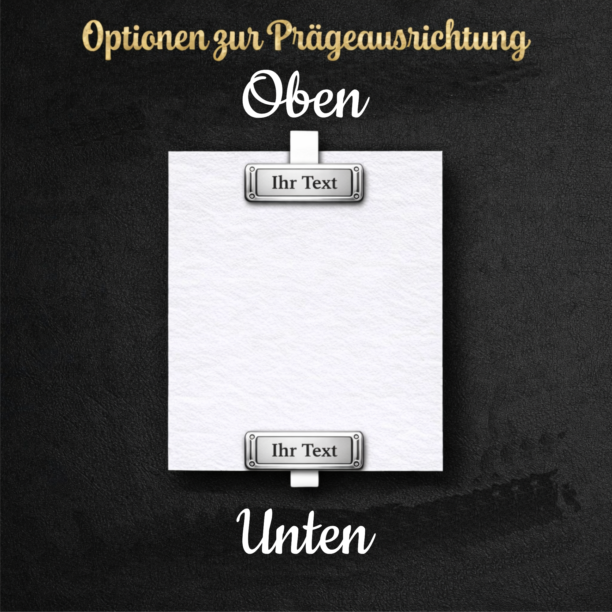Tischprägestempel Personalisiert 25x50mm - Individuell Gestaltbar für Adresse, Name oder Firma, bis zu 4 Zeilen möglich (Prägestempel mit Texteingabe) - Just Refine