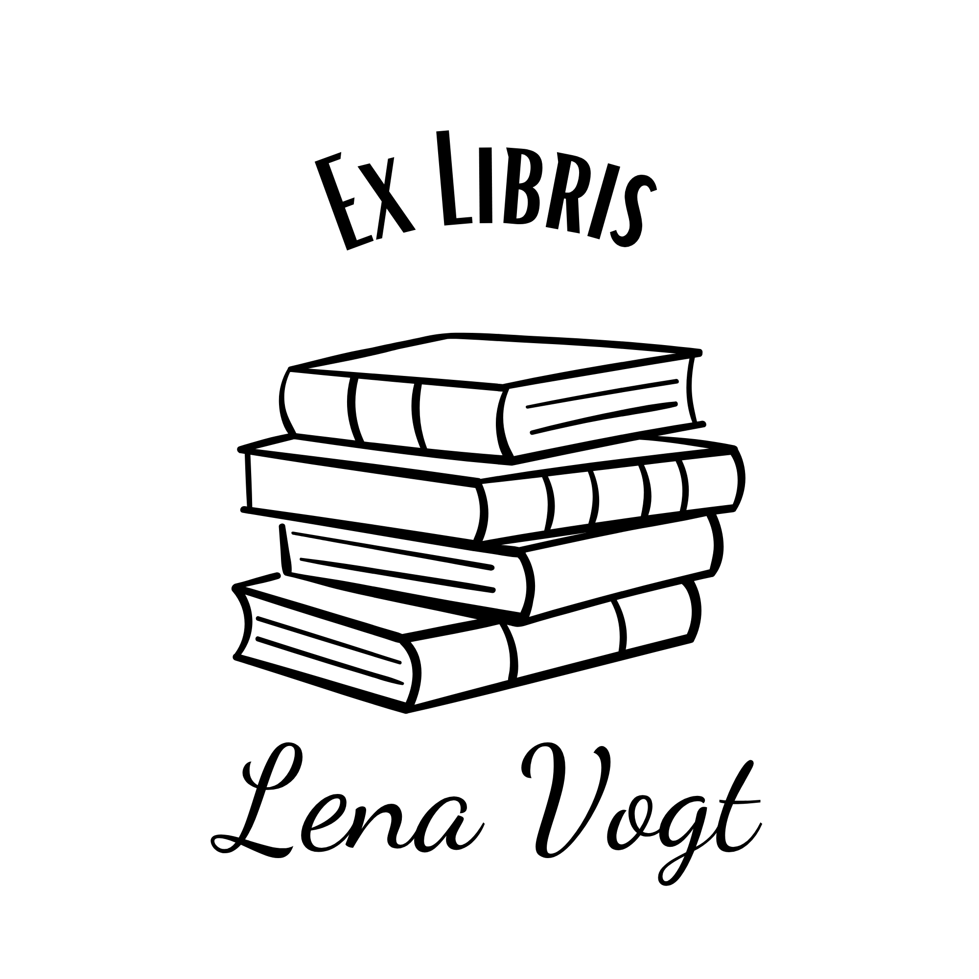 Ex Libris Bücher Stempel mit anpassbaren Namen - Modell 'Verbi Virtus'