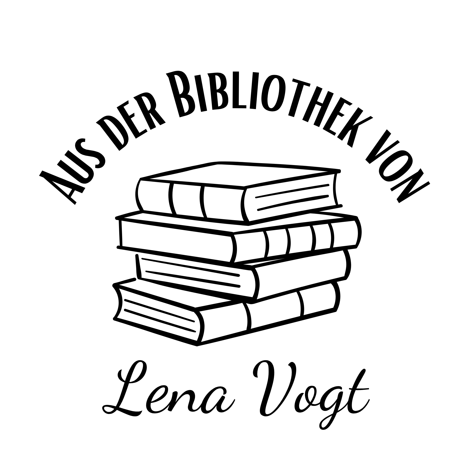 Ex Libris Bücher Stempel mit anpassbaren Namen - Modell 'Verbi Virtus'