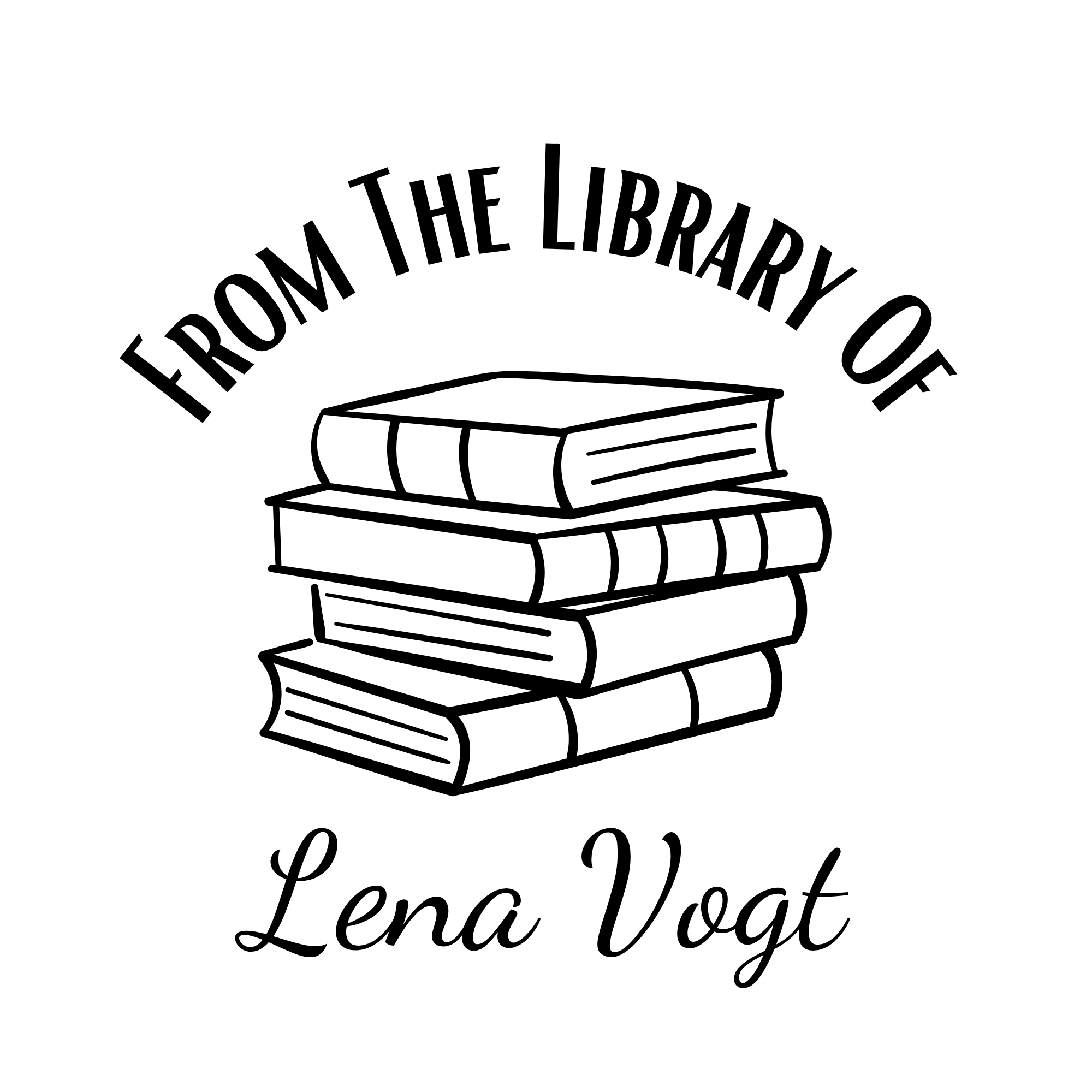 Ex Libris Bücher Stempel mit anpassbaren Namen - Modell 'Verbi Virtus'