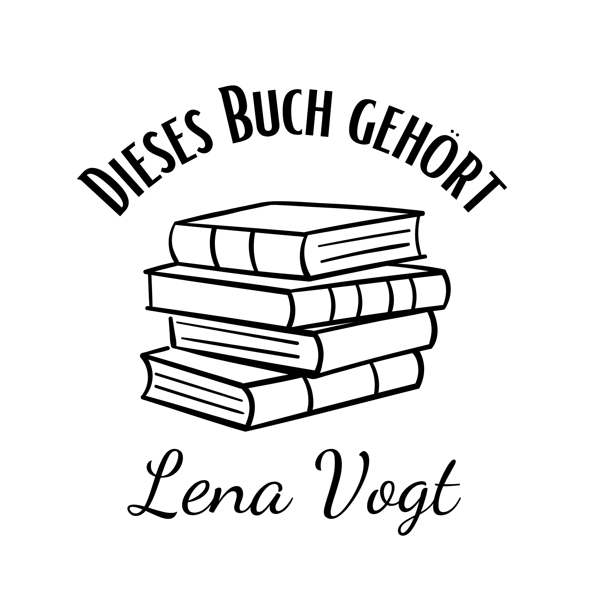 Ex Libris Bücher Stempel mit anpassbaren Namen - Modell 'Verbi Virtus'